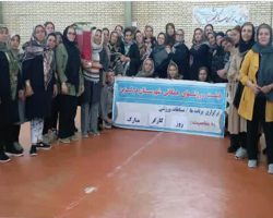 برگزاری مسابقات ماراتون ایروبیک، به مناسبت روز کارگر در سالن پوریای ولی شهرستان درگزین