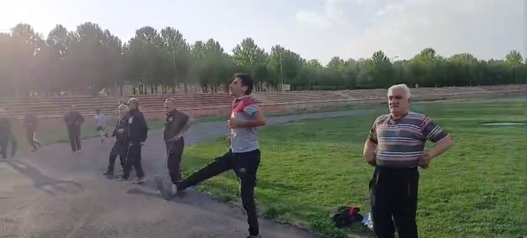 اجرای ورزش صبحگاهی توسط ورزشکاران ایستگاه استادیوم علیمرادیان هیئت ورزشهای همگانی نهاوند