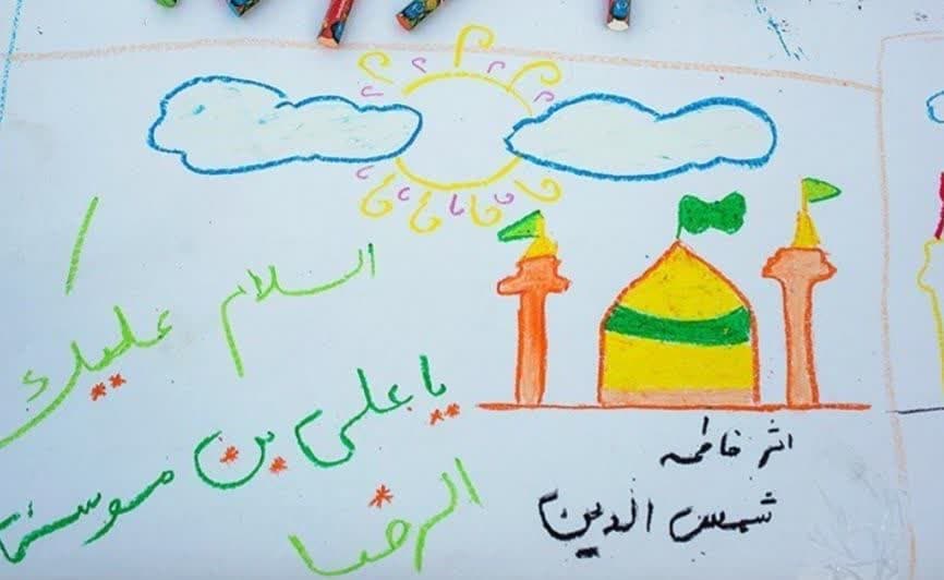 مسابقه نقاشی کودکان با موضوع دهه کرامت در شهر لالجین