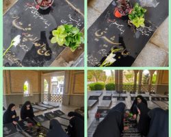 غبارروبی مزار شهدای معلم و تجدید میثاق با شهدا به مناسبت روز معلم در لالجین