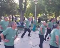 اجرای تمرینات روزانه ورزش صبحگاهی گروه ورزشی تمدن در میدان شیرسنگی همدان