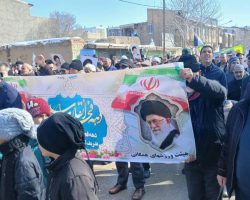 حضور ورزشکاران ایستگاه صبحگاهی هیئت ورزش‌های همگانی لالجین در راهپیمایی 22 بهمن