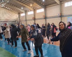 اجرای ورزش صبحگاهی بانوان ورزشکار هیئت ورزشهای همگانی شهرستان درگزین، یادبود شهدای دهه فجر