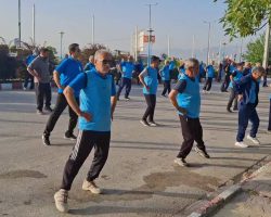 اجرای ورزش صبحگاهی در پارک سفال شهر جهانی لالجین با شعار هفته بدون دخانیات