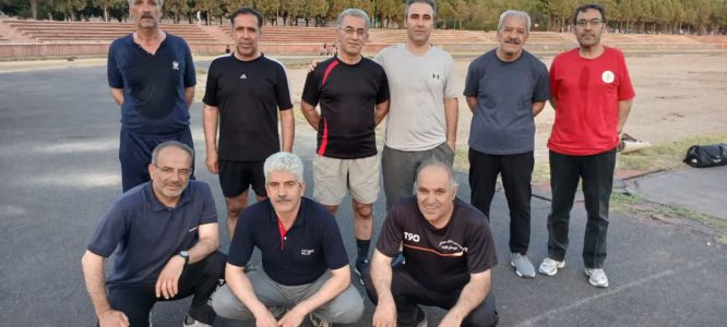 اجرای ورزش عصرگاهی ورزشکاران هیئت ورزش‌های همگانی شهرستان نهاوند در استادیوم ورزشی مهندس علیمرادیان